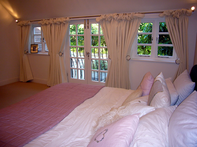 White bedroom curtains